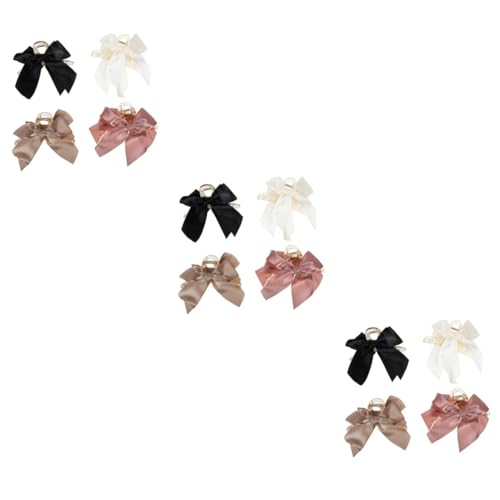 Healeved 12 Stk Bogenclip Haar Haarspangen kreative Bowknot-Haarklemme Haarspange mit Schleife für Mädchen Haarklammer Haarnadel Kopfschmuck Haarspange Haarbindeklammer Polyester von Healeved