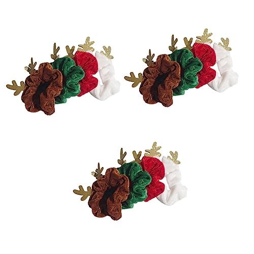 Healeved 12 Stk Haargummi Aus Weihnachtsgeweih Frau Haarband Weihnachtsgummis Festliche Haargummis Weihnachtliche Haargummis Haarseile Haargummis Für Damen Haargummis Für Zöpfe Stoff von Healeved