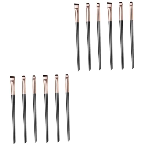 Healeved 12 Stk Lidschatten Pinsel Make-up Pinsel Augen-make-up-tool Eyeliner-pinselstab Eyeliner-pinsel Für Frauen Eyeliner-make-up-pinsel Augen-make-up-pinsel Schräger Kopf Bilden von Healeved