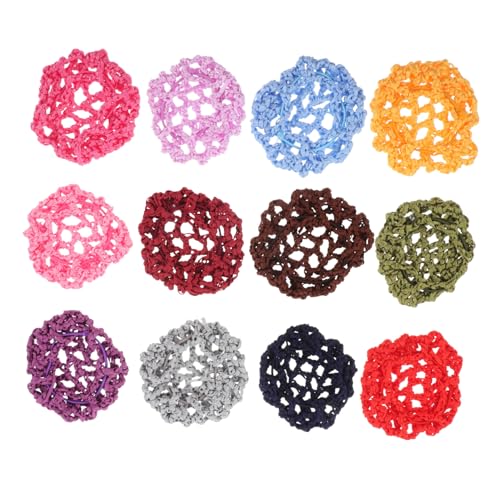 Healeved 12stücke Haarnetz Zum Eislaufen Und Ballett Wiederverwendbares Dutt-haarnetz Elastisches Netz Für Schutz Und Pflege Für Mädchen Und Frau Handgeflochtenes Stirnband von Healeved