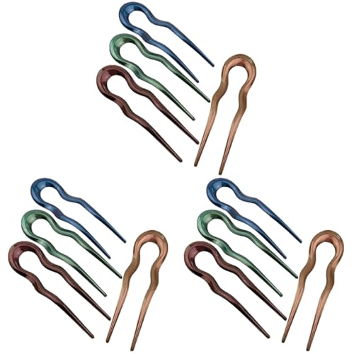 Healeved 12stücke Teiliges U-förmige Haarnadeln Für Damen Vintage Französische Haargabeln Für Hochsteckfrisuren Glänzende Und Strapazierfähige Haaraccessoires Rotbraun Grün Khaki von Healeved