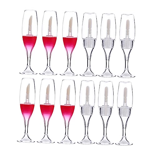 Healeved 12 Stück Leere Lip Gloss Flaschen im Weinglas Design Praktische DIY Lipgloss Behälter für Lippenpflege Reisen und Alltag für Lippenöl und Lippenfarbe von Healeved