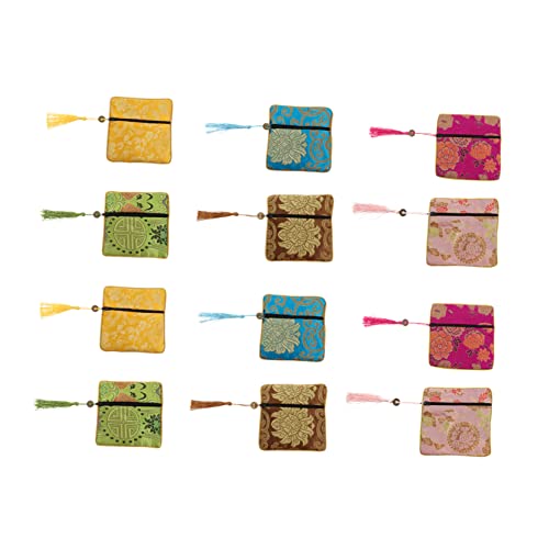 Healeved 12stücke Seiden Aufbewahrungsbeutel Chinesische Münzen Geldbörse Taschen Mit Reißverschluss Für Persönliche Gegenstände von Healeved