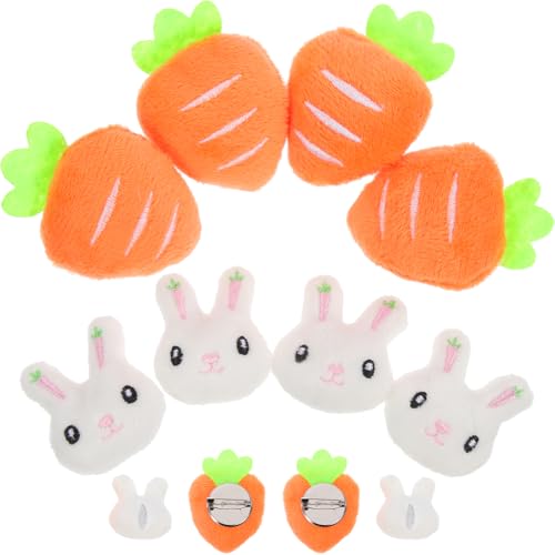Healeved 12 Stück Karotten Kaninchen Broschen Anstecknadel Plüsch Brustnadel für Kleidung Accessoires von Healeved