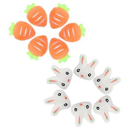 Healeved 12 Stück Teiliges Plüschbroschen Karotte Hase mit Anstecknadel Niedliche Cartoon Broschen für Kleidung Taschen Rucksäcke Modische Accessoires für Kaninchenliebhaber und von Healeved