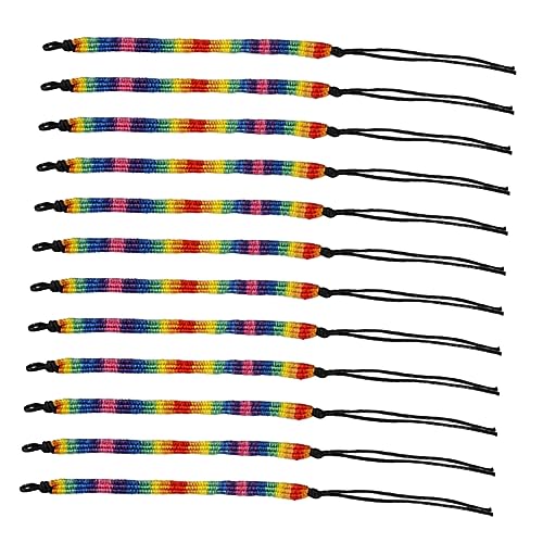 Healeved 12 Stück Teiliges Regenbogen Pride Armband Verstellbare Geflochtene Handgelenkarmbänder für Damen und Herren für Pride Day und von Healeved