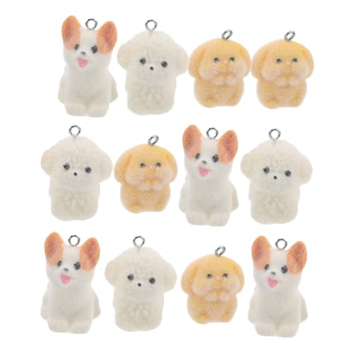 Healeved 12 Stück Teiliges Resin Hund Anhänger Niedliche Cartoon Welpen Charms für DIY Schmuckherstellung für Ohrringe Halsketten Armbänder Schlüsselanhänger Zubehör von Healeved