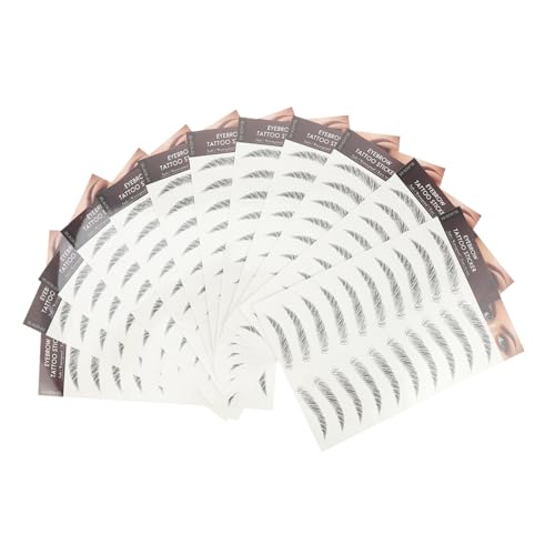 Healeved 12 Stück wasserfeste Augenbrauenaufkleber Stirnkleber Wasserdichte Aufkleber Kosmetik für falsche Augenbrauen Make-up-Brauen-Aufkleber Wassertransferpapier Black von Healeved