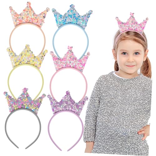 Healeved Kleinkind Mädchen Stirnband Krone Design Glitter Haarbänder für Maskerade Karneval Party von Healeved
