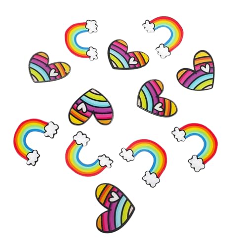 Healeved 12 Stück Regenbogen Design Broschen Anstecker für Kleidung Zubehör Dekoration für Taschen Pullover Schals von Healeved