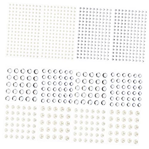Healeved 12blätter Wasserstein Aufkleber Für Nail Art Glitzernde Sticker Und Perlen Für Bastelprojekte Für Scrapbooking Und Kreative Gestaltung von Healeved