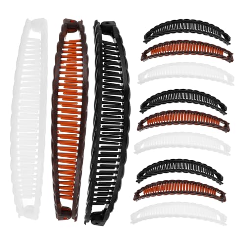 Healeved 12stücke Bananen-haarspangen Für Damen Kleine Bananen-clips Aus Stylische Clip-accessoires Für Dünnes Haar Haarklammern Für Mädchen Haar-accessoires Für Pferdeschwanz von Healeved