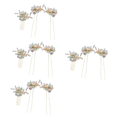 Healeved 12stücke Blumen-haarstab Teiliges Haarschmuck Perlen Eleganten Quasten Und Haarkamm Für Hochzeiten Partys Und Alltag Für Frauen Und Mädchen von Healeved