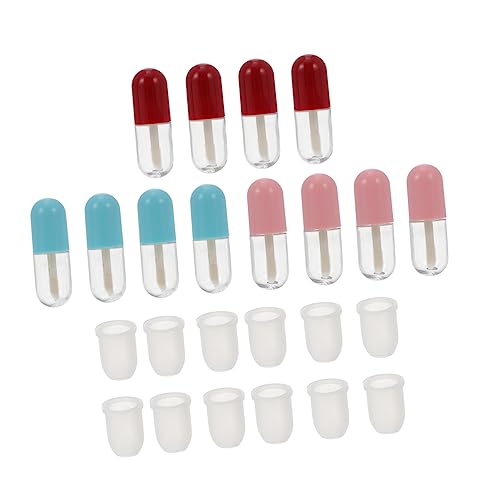 Healeved 12stücke Mini Kapsel Geformte Lip Gloss Rohre Nachfüllbar Leere Lip Balm Flaschen Auslaufsichere Tragbare Kosmetiktasche Reisen Geschäftreisen Outdoor Aktivitäten von Healeved