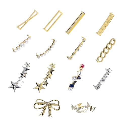 Healeved 14 Stück Teiliges Schnürsenkel Clips mit Perlen Schuhdekor für Diy Schuhaccessoires für Frauen für Sport und Freizeitschuhe Einfach zu Montieren und Abnehmbar von Healeved