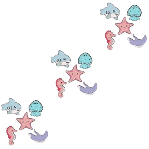 Healeved 15 Stck Teiliges Meerestier Anstecknadeln Niedliche Cartoon Broschen Metall Dekorative Lapel Pins Vielseitige Tier Motive für Kleidung Taschen Hüte Party und Alltagsmode von Healeved