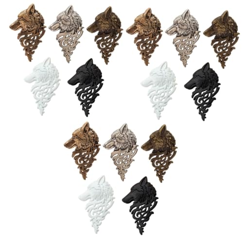Healeved 15 Stck Teiliges Vintage Wolf Kopf Broschen Legierung Retro Anstecker Pin für Herren Langlebig Modisches Accessoire für Outfit und Kostüm Zufällige Farbe Zufällige Farbe von Healeved