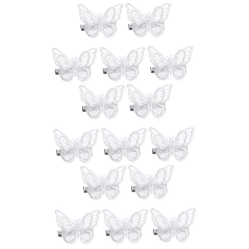 Healeved 15stücke Teiliges Schmetterlings-haarspangen Für Mädchen Elegante Gestickte Haarklammern Aus Weißer Spitze Für Hochzeiten Partys Und Tägliche Nutzung von Healeved