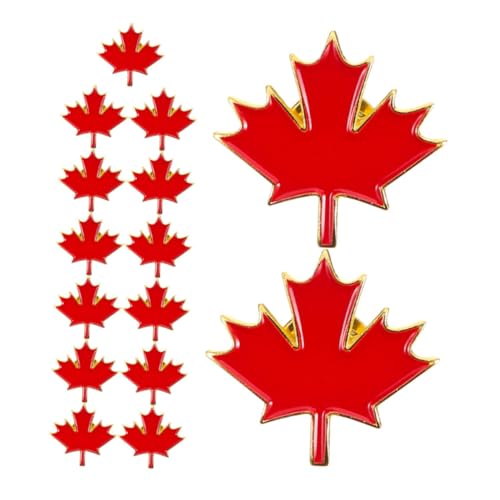 Healeved 15 Stück Teiliges Ahornblatt Broschen aus Metall Langlebige Herbst Anstecknadeln mit Filigranem Design Einzigartiges Kanadisches Maple Leaf Schmuck Pins für Jacken Hüte Taschen von Healeved