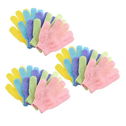 Healeved 15stücke Exfolierende Handtücher Fünf Finger Duschhandschuhe Für Körperpflege Und Rückenmassage Für Sanfte Hautreinigung Und Peeling Zufällige Farben von Healeved