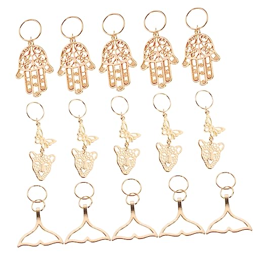Healeved 15stücke Haaranhänger Für Zöpfe Haarschmuck Ringe Mit Delfinschwanz Schmetterling Leopard Und Hand Design Zopfaccessoires Zum Flechten Mit Hilfsmitteln von Healeved