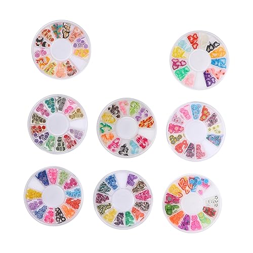 Healeved 16 Kartons Weiche Keramik Nagelzubehör weihnachtsgeschenke Nailart-Patches mit Fruchtmustern Nagelscheiben Obst DIY-Patch aus Ton Nail- -Slice-Dekor Essen spielen schmücken 3d von Healeved