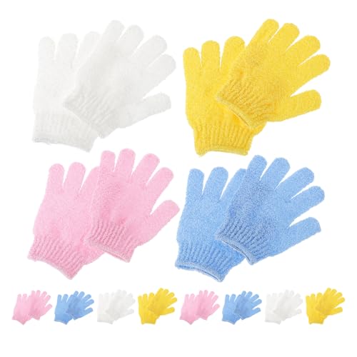 Healeved 16 Paar Peelinghandschuhe für den Körper – doppelseitiger Nylon-Badehandschuh – Fünf-Finger-Spa-Duschschrubberhandschuhe – Dusch- und Duschmassagehandschuhe für Männer und Frauen von Healeved