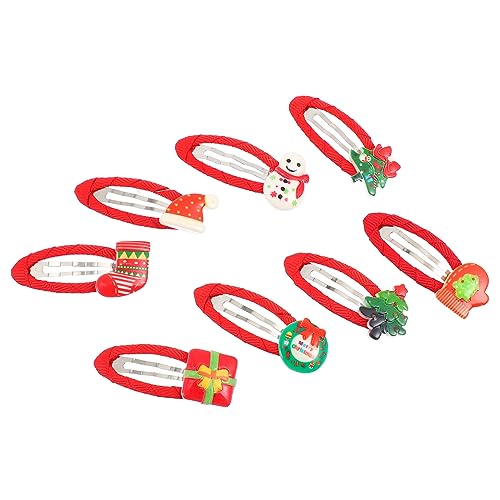 Healeved 16 Stück Teiliges Weihnachts Haarclip Haarschmuck Xmas Haarspangen mit Weihnachtsmütze Schneemann Stern für Mädchen Party und Familienfeier von Healeved