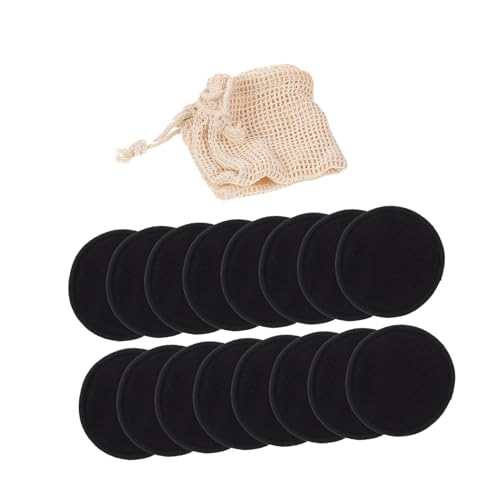 Healeved 16st Abschminkpads Tragbare Tücher Mädchen Kosmetisches Sauberes Werkzeug Reinigungspads Für Das Gesicht Gesichtswasch-puffs Wiederverwendbare Gesichtspads Black Bambusfaser von Healeved