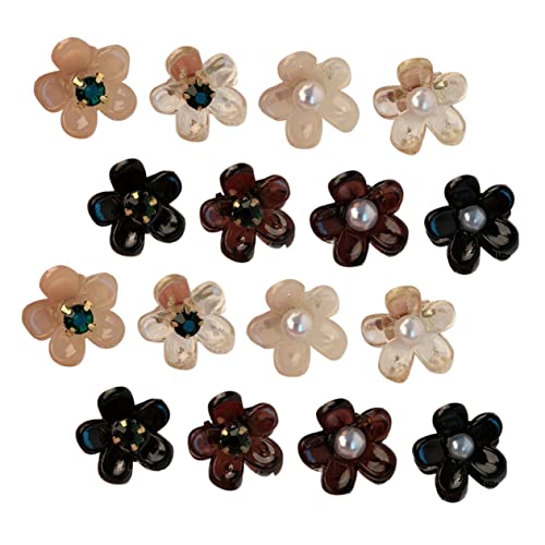 Healeved 16-teiliges Mini-haarspangen-set Blumen-haarspangen für Mädchen Haarklammern für Zöpfe Stilvoller Blumen-haar-schmuck von Healeved
