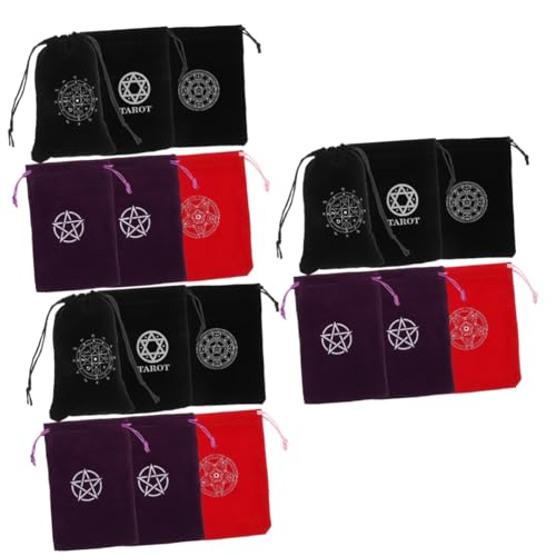 Healeved 18 STK Tarot-Tasche mit Kordelzug Orakel-Kartenetui Beutel mit Kordelzug Kartenbehälter Tasche für Tarotkarten tragbar Aufbewahrungstasche Mobile Energie Container Schmuckbeutel von Healeved