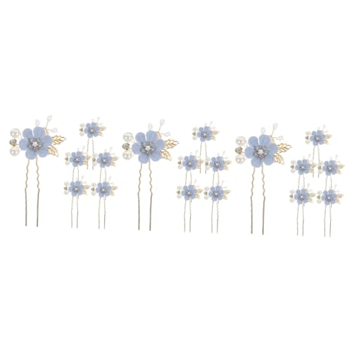 Healeved 18 Stk Braut Haargabel in U-form Strass-accessoires Für Frauen Halskette Mit Duftdiffusor Silberne Kopfbedeckung Für Frauen Haarschmuck Mit Blumen Perle Zubehör Fräulein Die Blumen von Healeved