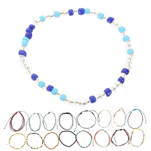 Healeved 18 Stück Bunte Boho Fußkettchen Set Farbige Perlen Fußkette Schmuck für Damen Handgefertigt Verstellbar für Strandpartys und Besondere Anlässe von Healeved