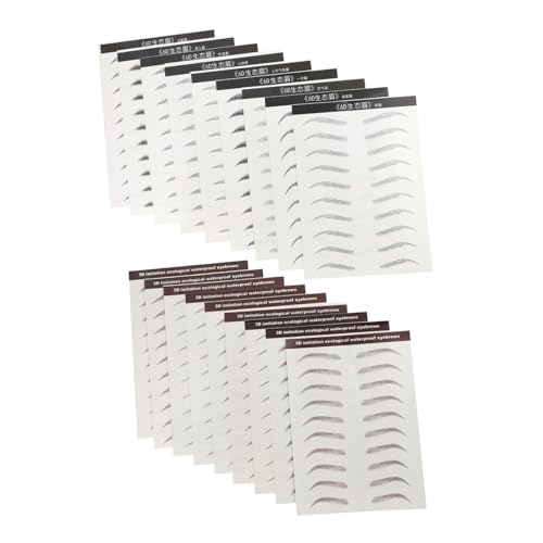 Healeved 18 Stück Teiliges Wasserfeste Augenbrauen Tattoos Natürliche Gefälschte Augenbrauen Sticker Wiederverwendbar Hautfreundlich für Dünne und Unregelmäßige Brauen von Healeved