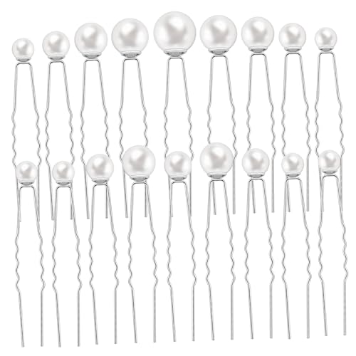 Healeved 18stücke U-förmige Perlen-haarnadeln Haargabelstifte Für Frauen Dekorative Haarspangen Für Hochzeit Und Brautschmuck von Healeved