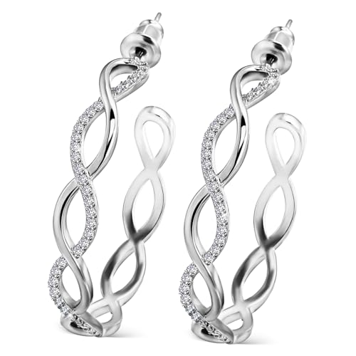 Healeved 1Paar Creolen Silber für Damen Kleine Ohrringe mit Strassverzierung Leicht Ergonomisch für Täglichen Gebrauch Robust Langlebig von Healeved