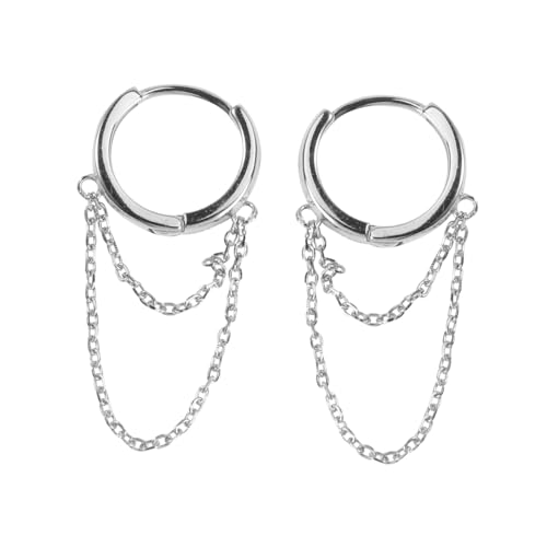 Healeved Kettenohrringe Silber Schlicht Kettenohrhänger Baumelnd Modeohrringe Ohrschmuck Ohrhänger Für Party Und Feiertage Filigranes Design von Healeved