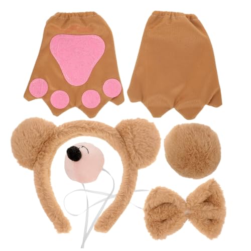 Healeved Bärenohren-stirnbänder Mit Ohren Stirnband Bowtie Prop Handschuhe Falsche Nase Für Kostüm Zubehör Verkleidung Party Tanz Alltag von Healeved