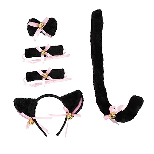 Healeved Haarband Mit Katzenohren Tierohr-stirnband Party-requisiten-dekore Kostüm-prop Kopfdekor Armbänder -fliege Geburtstags-party Cosplay-outfit Maskenball-dekoration von Healeved