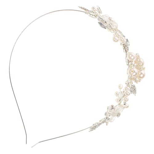 Healeved Blumen Haarband Mit Perlen Für Braut Hochzeit Kopfbedeckung Damen Kopfschmuck Zarte Perlenblumen Kopfaccessoires Für Hochzeit Party Strand Kostümparty von Healeved