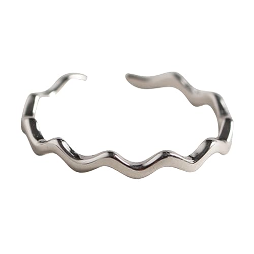 Healeved Minimalistischer Weiblicher Fingerring Mit Dünnem Offener Verstellbarer Silberring Für Frauen Stylischer Modering Hochwertiger Handschmuck von Healeved