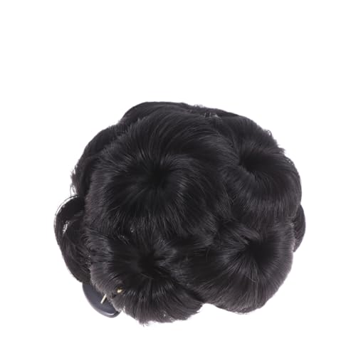 Healeved Hochsteckfrisur Clip Haarknoten Blumendesign Für Damen Synthetische Haarsträhne in Natur Schwarz Für Voluminöse Hochsteckfrisuren Und Einfache Anwendung von Healeved