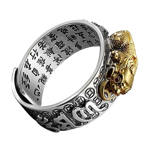 Healeved Verstellbarer - Aus Kupfer Mit Einzigartiger Gravur-dekoration Glücksring Für Herren Offener Schmuck Kreatives Accessoire Für Freunde Und Familie Verarbeitet von Healeved