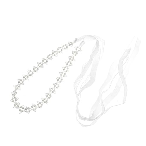 Healeved Perlenstirnband Schlüsselbeinkette Haarband Für Mädchen Modischer Kopfschmuck Perlenhaarband Mit Perlen Und Schlüsselbein Kette Für Party Hochzeit Geburtstag Silber von Healeved