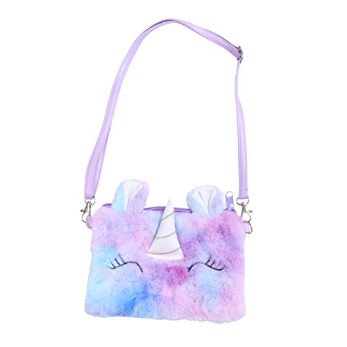 Healeved Plüsch Einhorn Tasche Regenbogen Farbe Junge Mädchen Einhorn Plüsch Schultertasche Umhängetasche Crossbody Geldbörse Für Kleingeld Spielzeug Snacks von Healeved