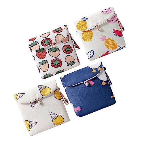 Healeved 1satz Hygienebeutel Für Damenbinden Süße Designs Stroberi Ente Ananas EIS Waschbare Menstruationstaschen Und Geldbeutel Für Unterwegs von Healeved