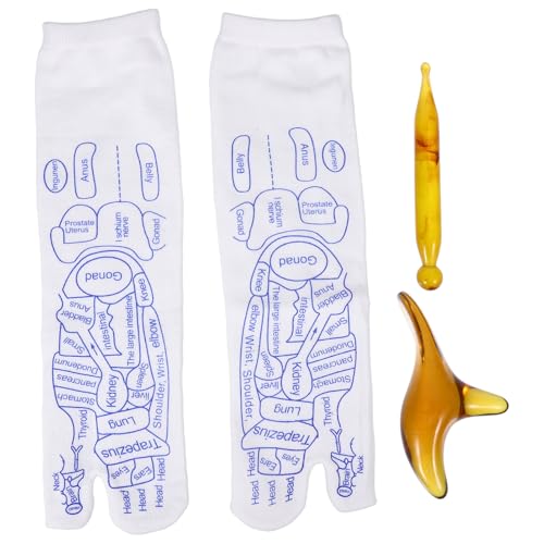 Healeved 1satz Massage Socken Für Fußmassage Akupressur-socken Mit Massage-stick Zur Entspannung Der Füße Für Herren Elastisches Material Fördert Wohlbefinden Und Lindert Müdigkeit von Healeved