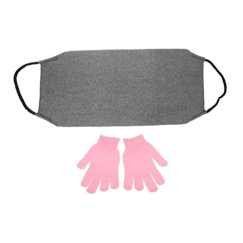 Healeved 1satz Teiliges Set Aus Exfoliationshandschuhen Und Rückenreinigungszubehör Sanfte Peeling-handschuhe Und Tiefgrauem Handtuch Für Effektive Hautpflege Und Massage Im Bad von Healeved