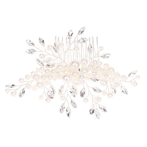 Healeved 1stück Rhinestone Haarkamm Mit Perlen Handgemachter Brautschmuck Für Hochzeiten Feste Und Besondere Anlässe Elegantes Haaraccessoire Für Damen von Healeved