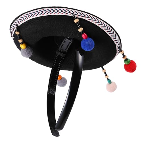 Healeved 1stücke Mexiko-partymütze Aus Filzplüsch Und Kunststoff Kleiner Dekorativer Hut Mit Plüschball Für Festival Witzige Mütze Für Mann Und Frau von Healeved
